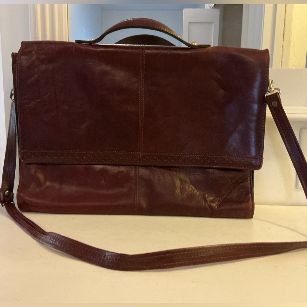 💎 Rare Vintage Renwick Oxblood Italian Leather Bag - Picture 11 of 16
